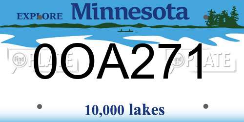 0OA271 Minnesota License Plate