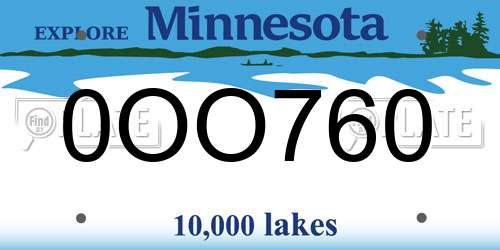 0OO760 Minnesota License Plate