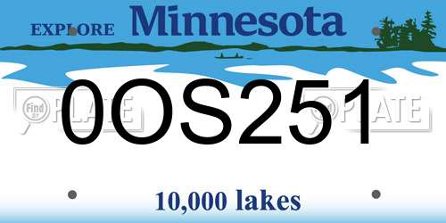 0OS251 Minnesota License Plate