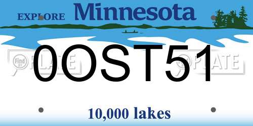 0OST51 Minnesota License Plate