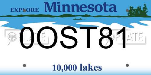 0OST81 Minnesota License Plate