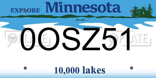0OSZ51 Minnesota License Plate