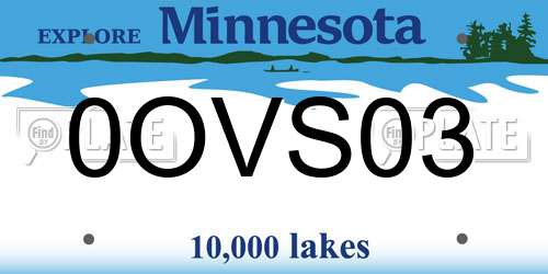 0OVS03 Minnesota License Plate