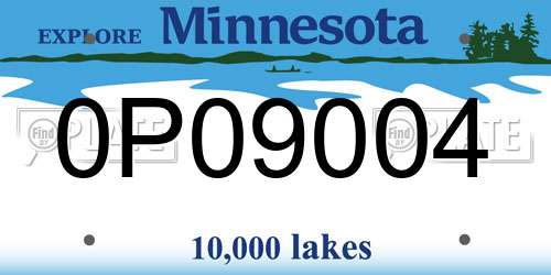 0P09004 Minnesota License Plate