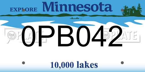 0PB042 Minnesota License Plate
