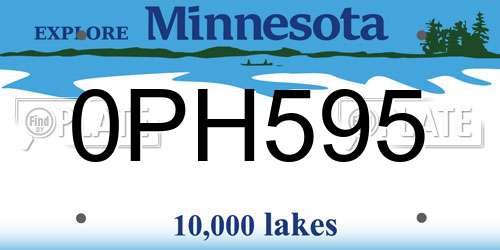 0PH595 Minnesota License Plate