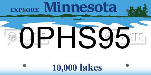 0PHS95 Minnesota License Plate