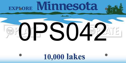 0PS042 Minnesota License Plate