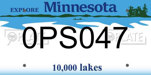 0PS047 Minnesota License Plate