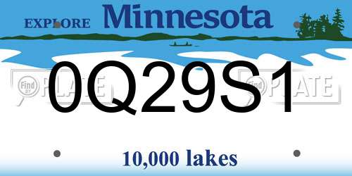 0Q29S1 Minnesota License Plate