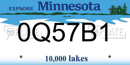 0Q57B1 Minnesota License Plate