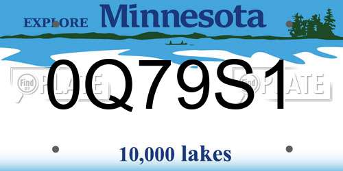 0Q79S1 Minnesota License Plate