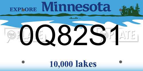 0Q82S1 Minnesota License Plate