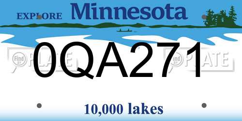 0QA271 Minnesota License Plate