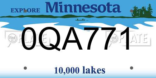 0QA771 Minnesota License Plate