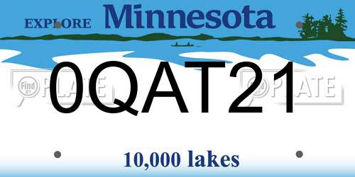 0QAT21 Minnesota License Plate