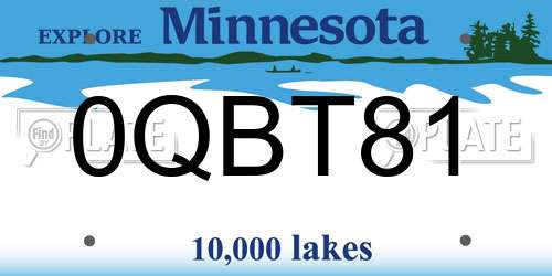 0QBT81 Minnesota License Plate