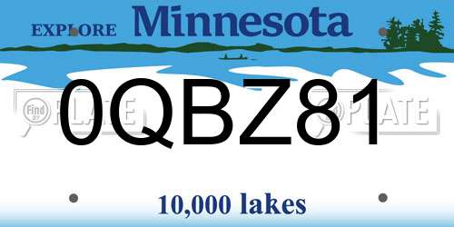 0QBZ81 Minnesota License Plate
