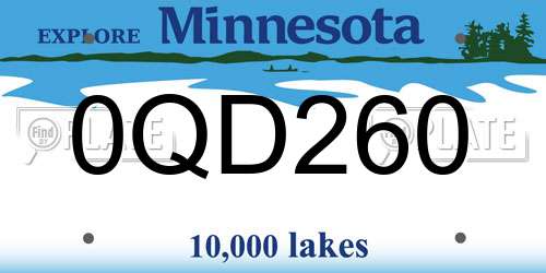 0QD260 Minnesota License Plate