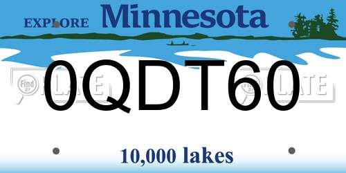 0QDT60 Minnesota License Plate