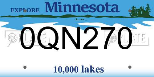 0QN270 Minnesota License Plate