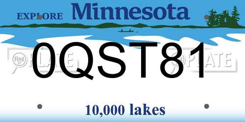 0QST81 Minnesota License Plate