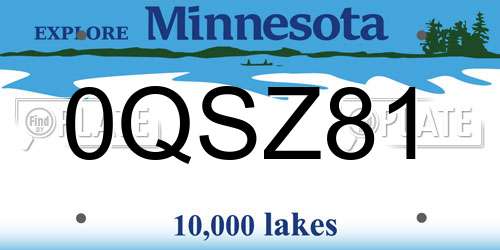 0QSZ81 Minnesota License Plate