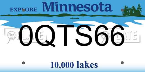 0QTS66 Minnesota License Plate