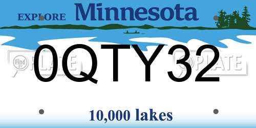 0QTY32 Minnesota License Plate