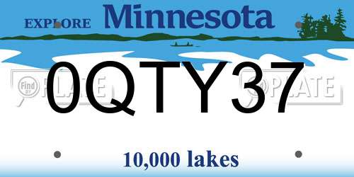 0QTY37 Minnesota License Plate