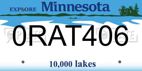 0RAT406 Minnesota License Plate