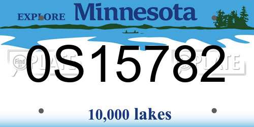 0S15782 Minnesota License Plate