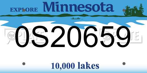 0S20659 Minnesota License Plate