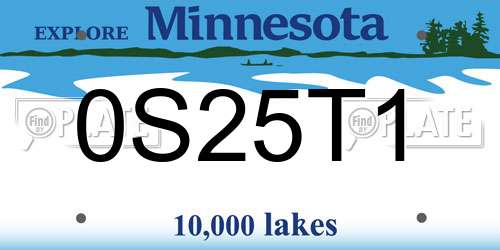 0S25T1 Minnesota License Plate