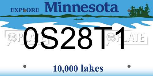 0S28T1 Minnesota License Plate