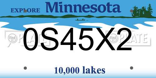 0S45X2 Minnesota License Plate