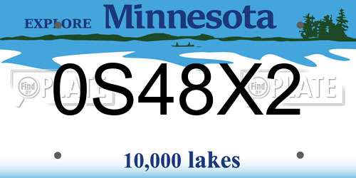 0S48X2 Minnesota License Plate