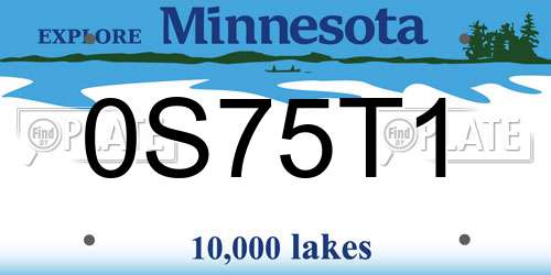 0S75T1 Minnesota License Plate