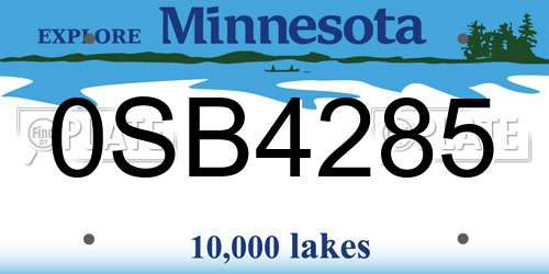 0SB4285 Minnesota License Plate