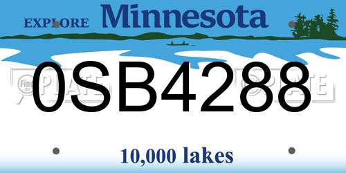 0SB4288 Minnesota License Plate
