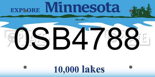 0SB4788 Minnesota License Plate
