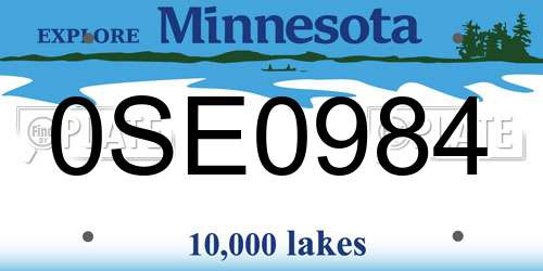 0SE0984 Minnesota License Plate