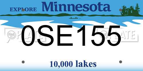 0SE155 Minnesota License Plate