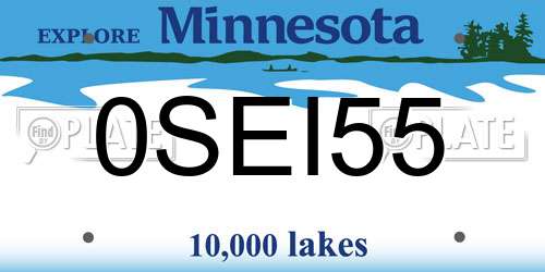 0SEI55 Minnesota License Plate