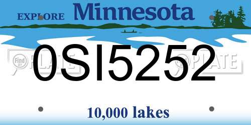 0SI5252 Minnesota License Plate
