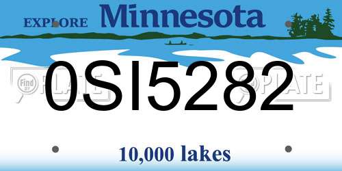 0SI5282 Minnesota License Plate