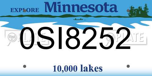0SI8252 Minnesota License Plate