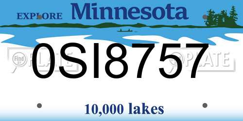 0SI8757 Minnesota License Plate