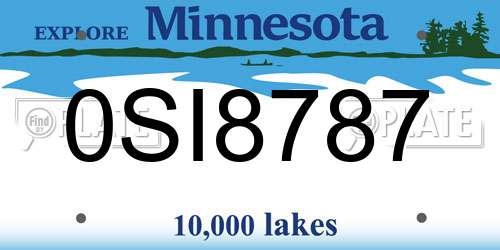 0SI8787 Minnesota License Plate