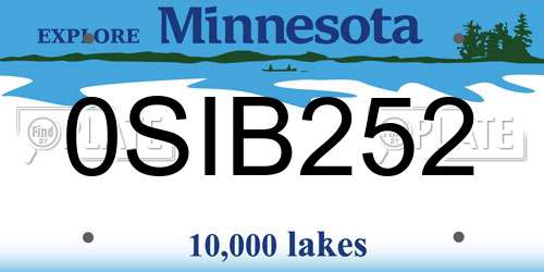 0SIB252 Minnesota License Plate